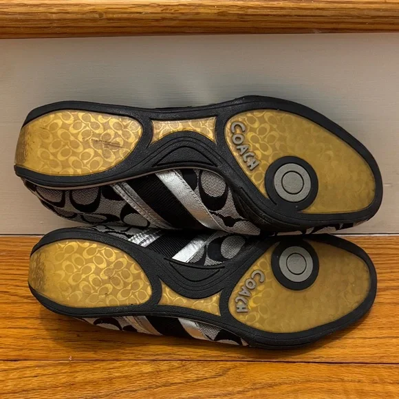 Coach Jayme Signature Black and Silver “C” Monogram Jacquard Sneakers - Picture 5 of 7